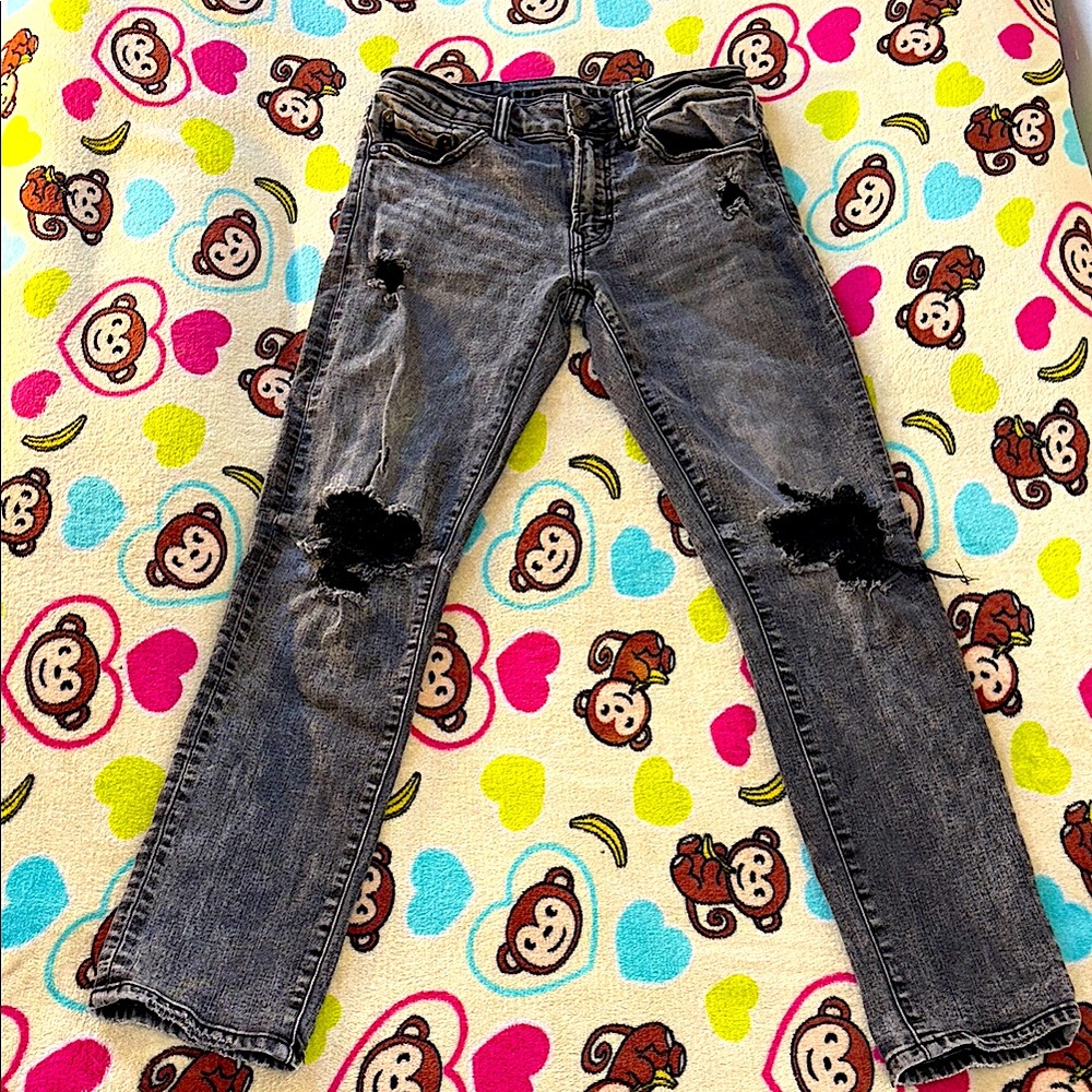 Distressed Black Jeans